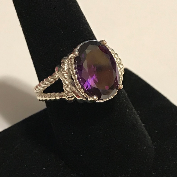 PURPLE STONE & ROPE BAND RING NCV SZ 9 - Picture 1 of 1